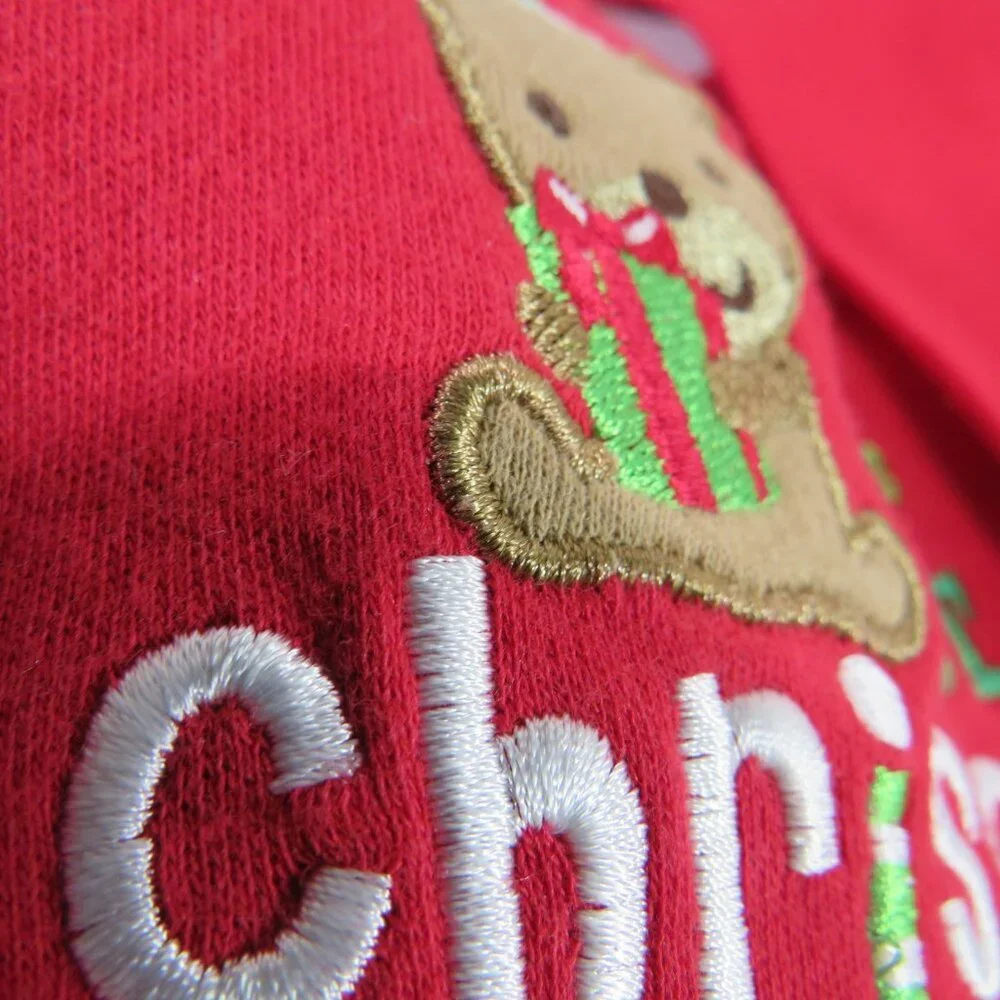 Baby my first Christmas bib and Santa hat Cotton Embroidered